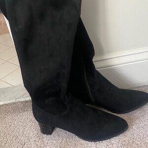 Trotters Black Heeled Boots for Women